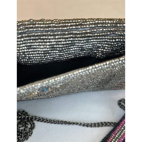 Mary Frances White Beaded Bow Clutch, Mini Elegant Formal Date Night - Picture 6 of 8